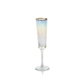 Kampari Triangular Champagne Flutes With Gold Rim Set Of 4