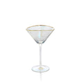 Kampari Triangular Martini Glasses With Gold Rim Set Of 4