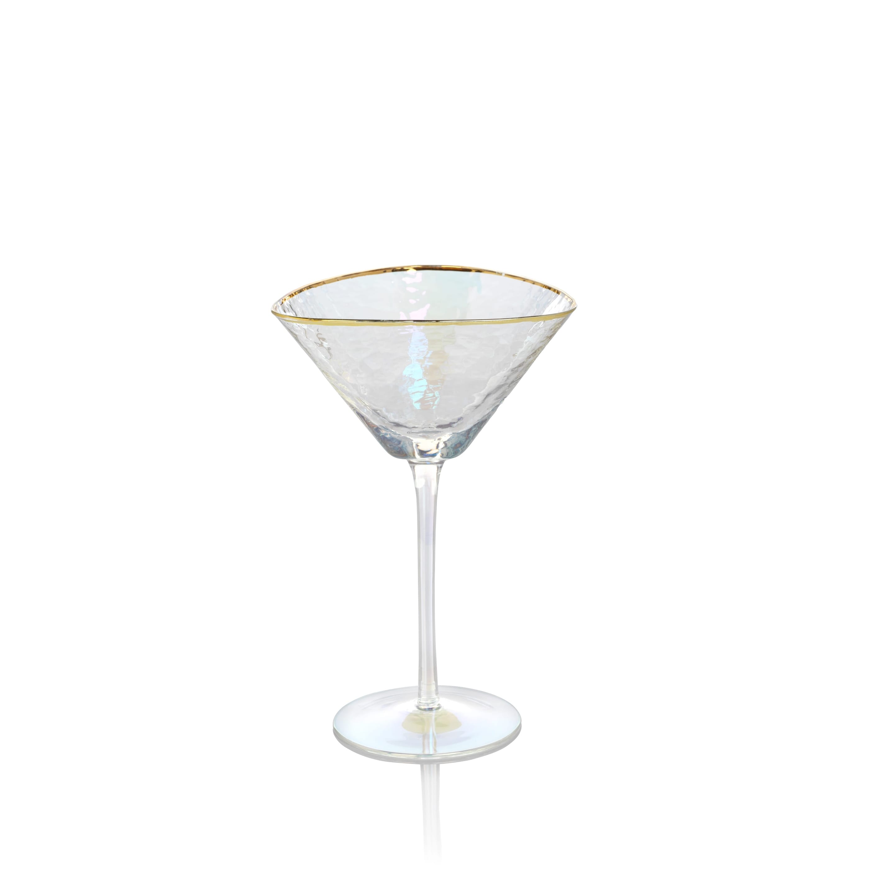 Kampari Triangular Martini Glasses With Gold Rim Set Of 4