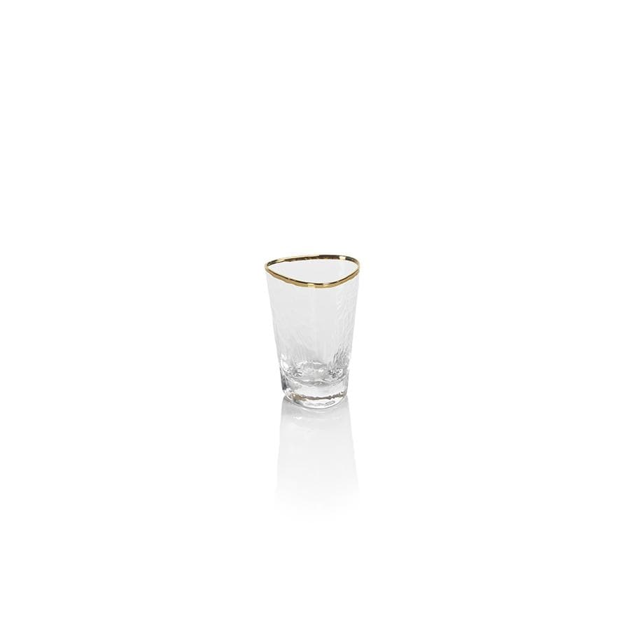 Kampari Triangular Shot Glasses With Gold Rim Set Of 6