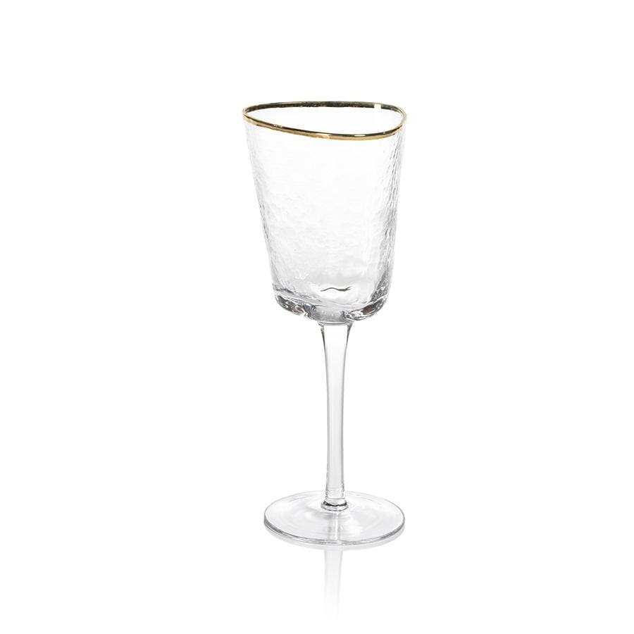 Kampari Triangular Wine Glasses With Gold Rim Set Of 4
