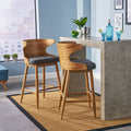 Kamryn Mid Century Modern Fabric Barstool Set Of 2 By Christopher Knight Home