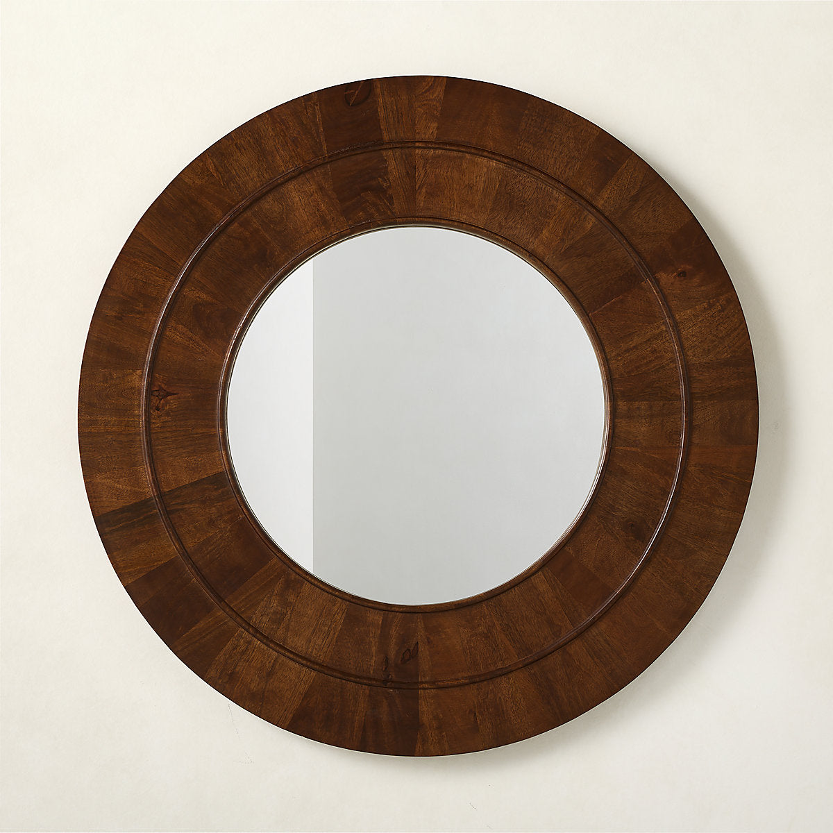 Kane Walnut Wood Rectangular Wall Mirror 36inx48in