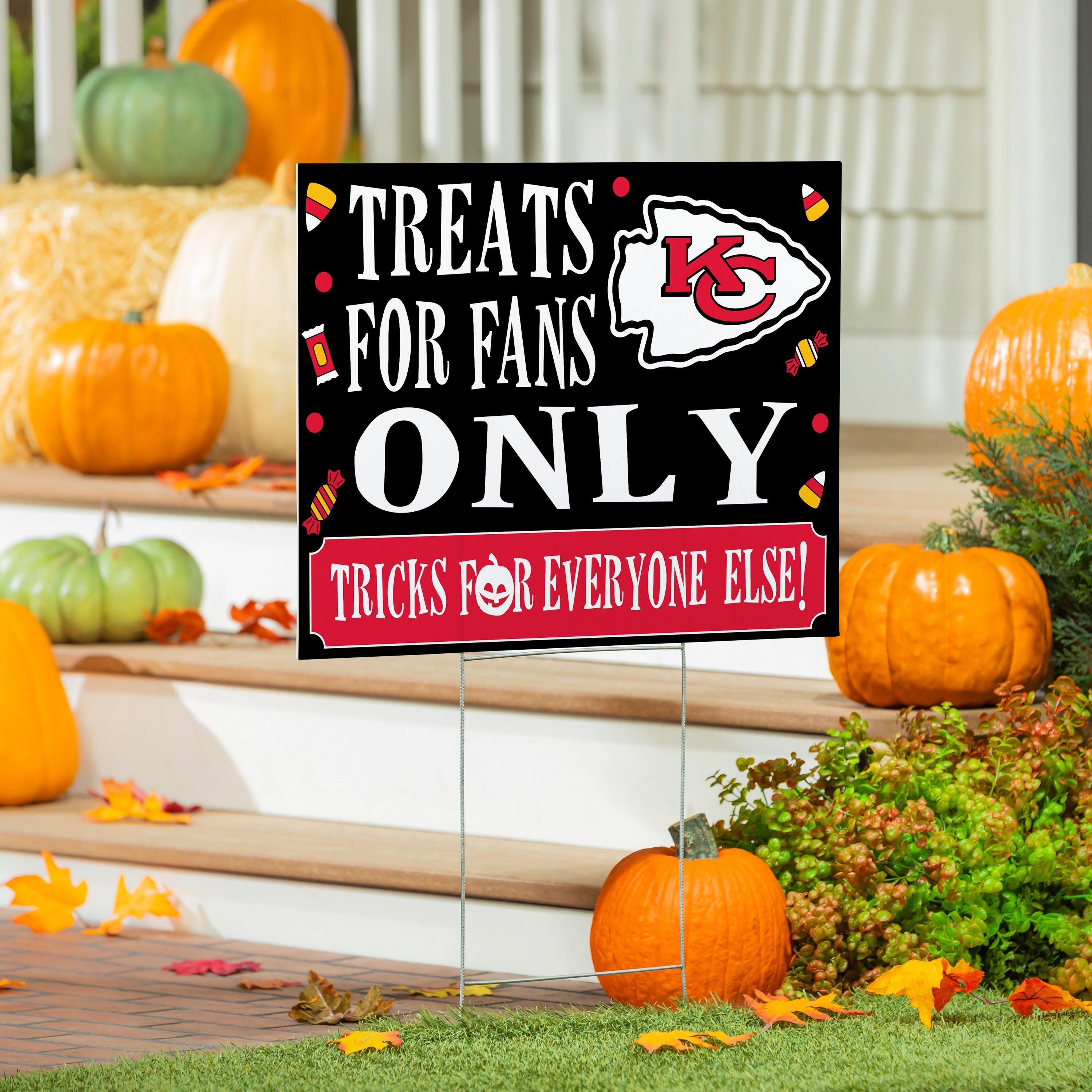 Kansas City Chiefs Yard Sign Halloween Treats For Fans