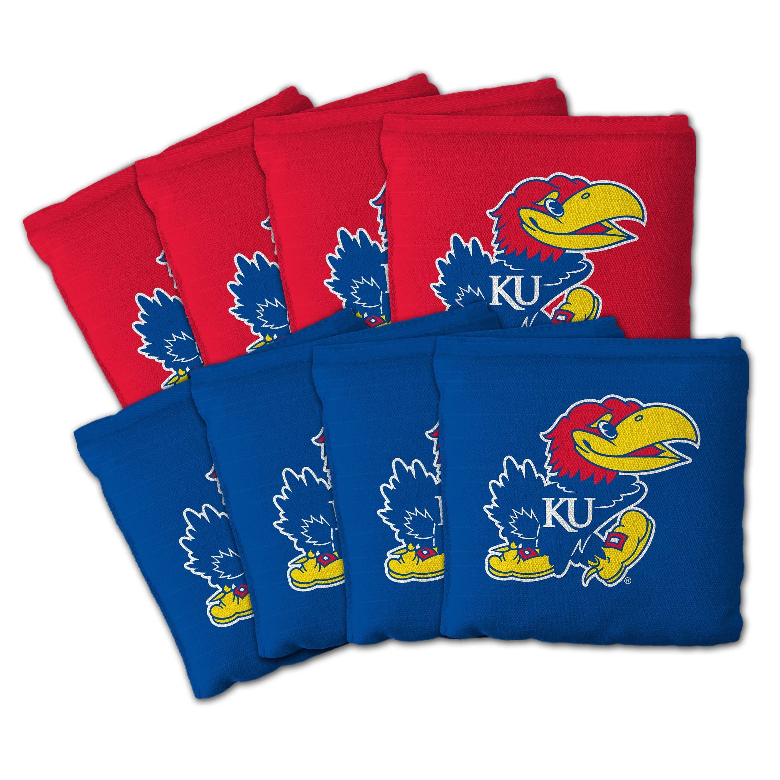 Kansas Jayhawks Ncaa Dual Sided Pro Stop Slide Cornhole Bags