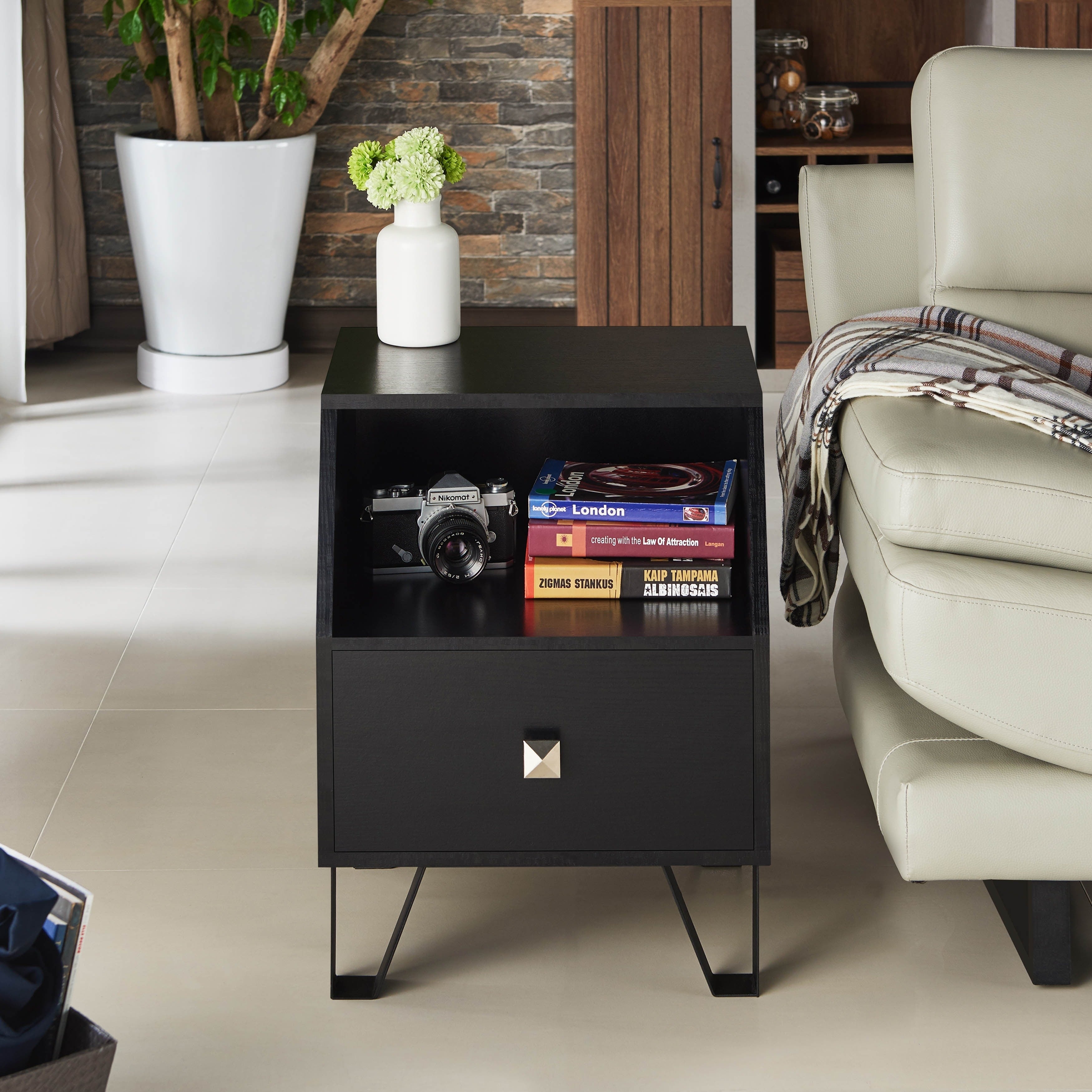 Furniture Of America Kara Contemporary 1 Drawer Side Table
