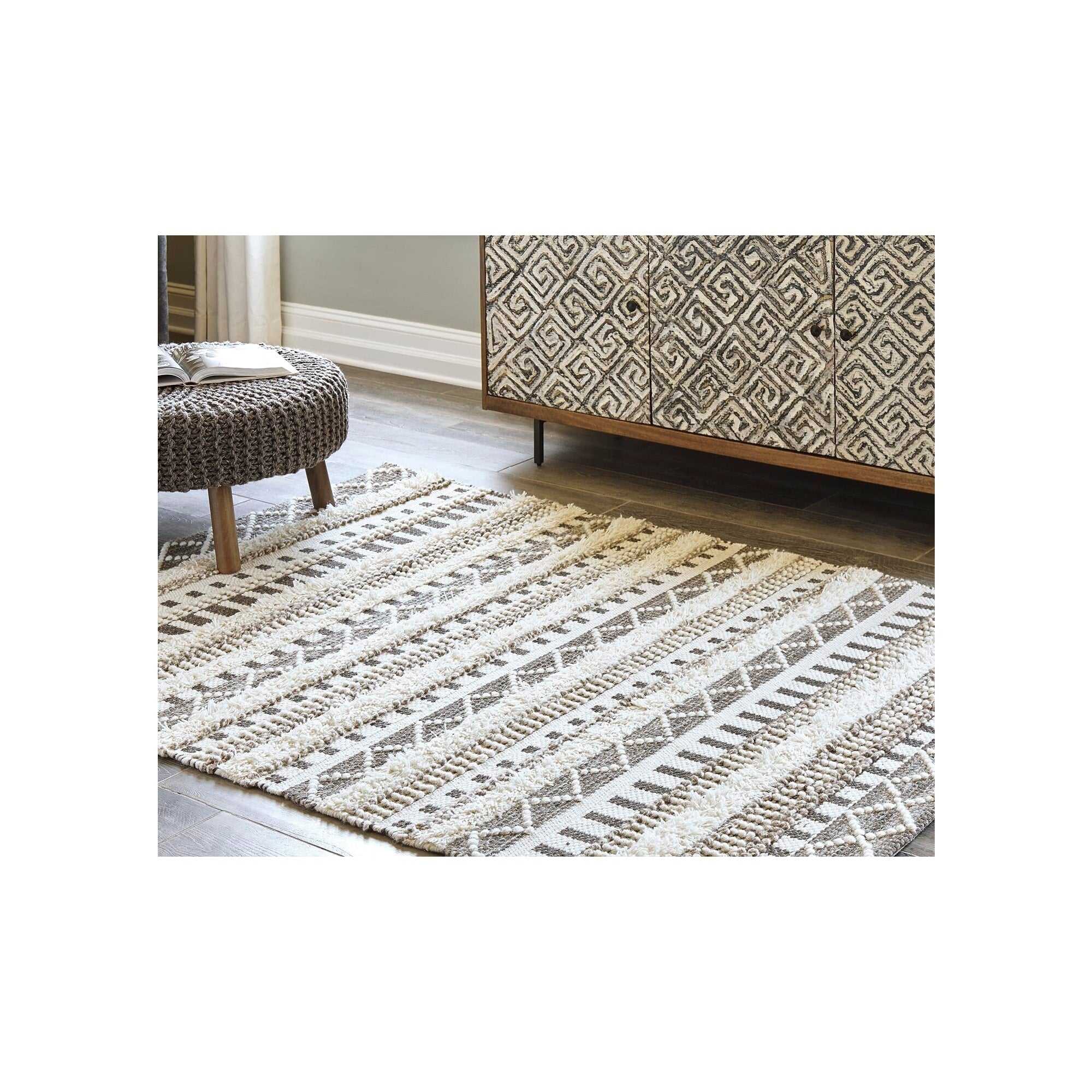 Karalee Ivory Brown Rug