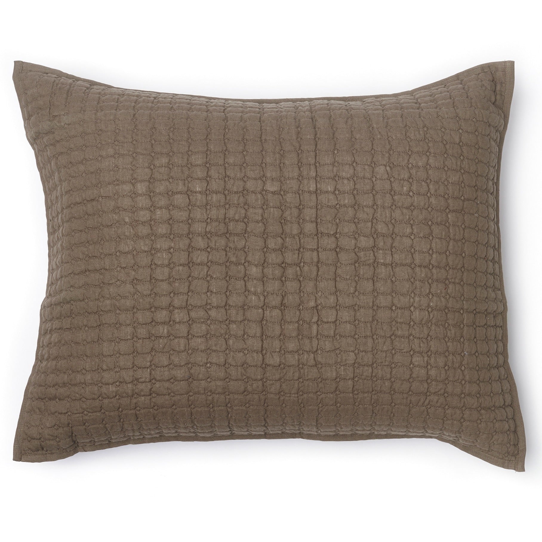 Karina Walnut Brown Standard Size Diamond Quilted Sham