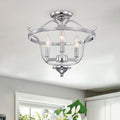 Karl Chrome 3 Light Semi Flush Mount Light