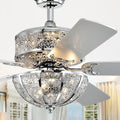 Karli Chrome 52 Inch 5 Blade Lighted Ceiling Fan