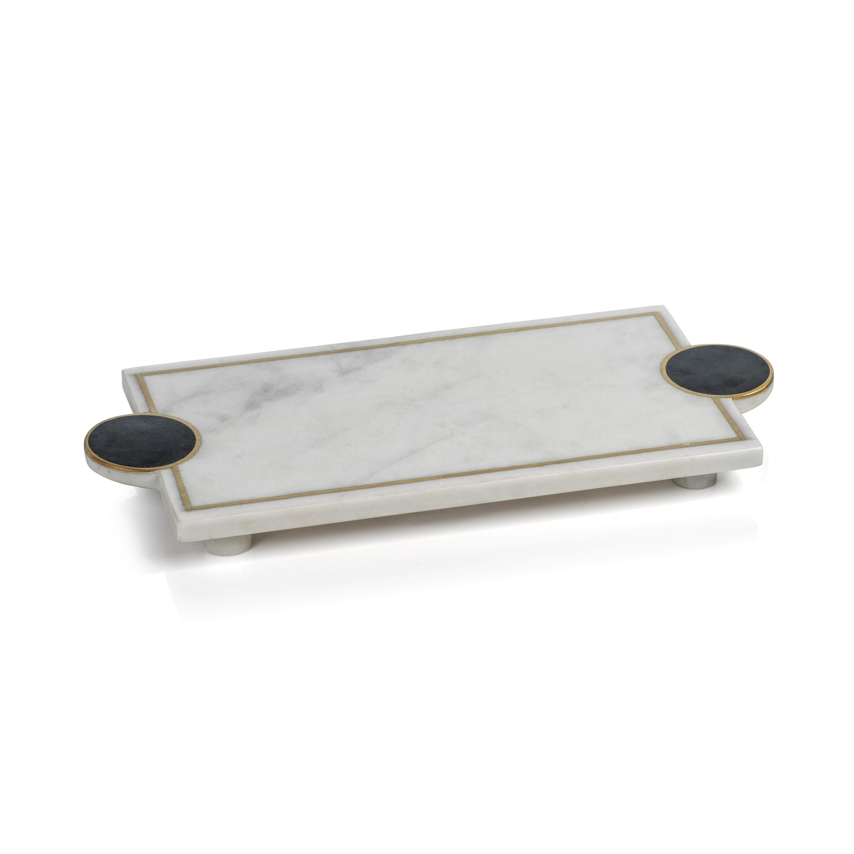 Karmello Stone Marble Footed Tray