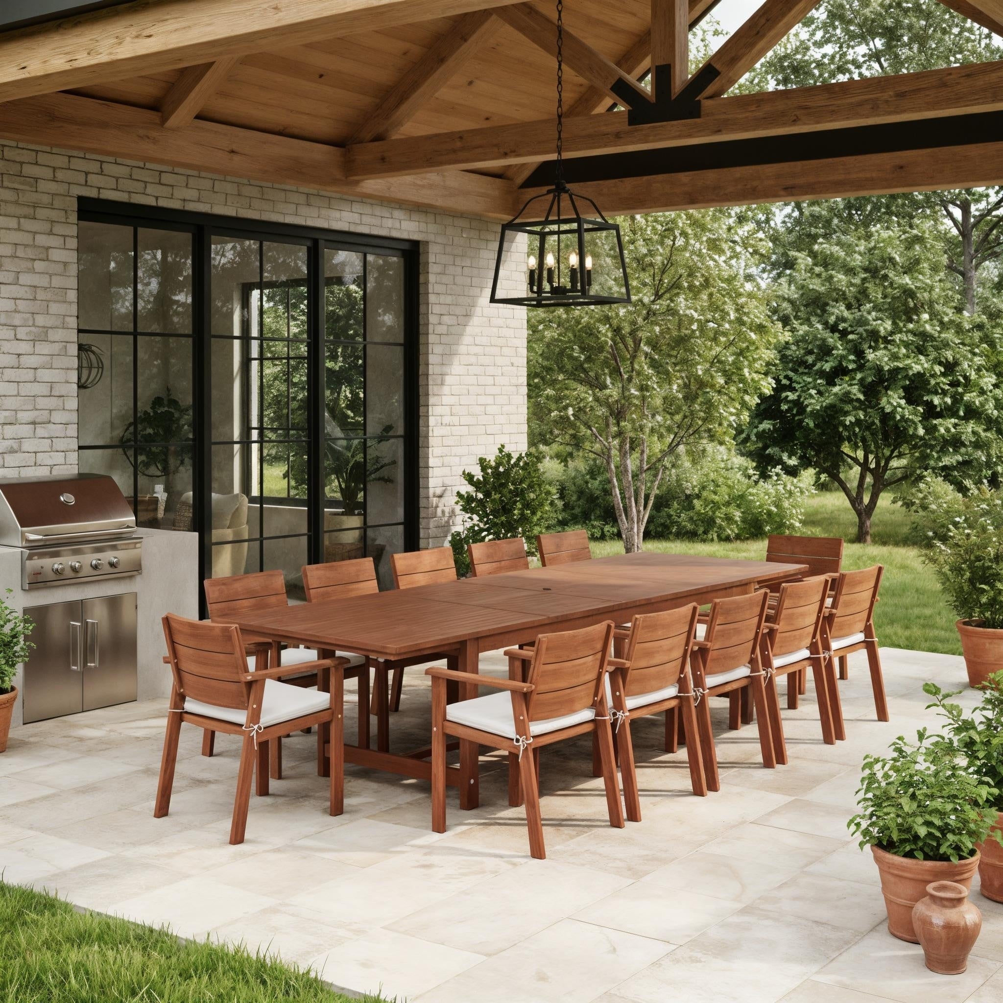 Karo 13 Piece Outdoor Rectangular Extendable Dining Table And Chairs Set