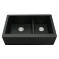 Karran Farmhouse Apron Front Quartz Double Bowl Kitchen Sink