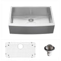 Karran Farmhouse Apron Stainless Steel 30 In. Single Bowl Sink Kit