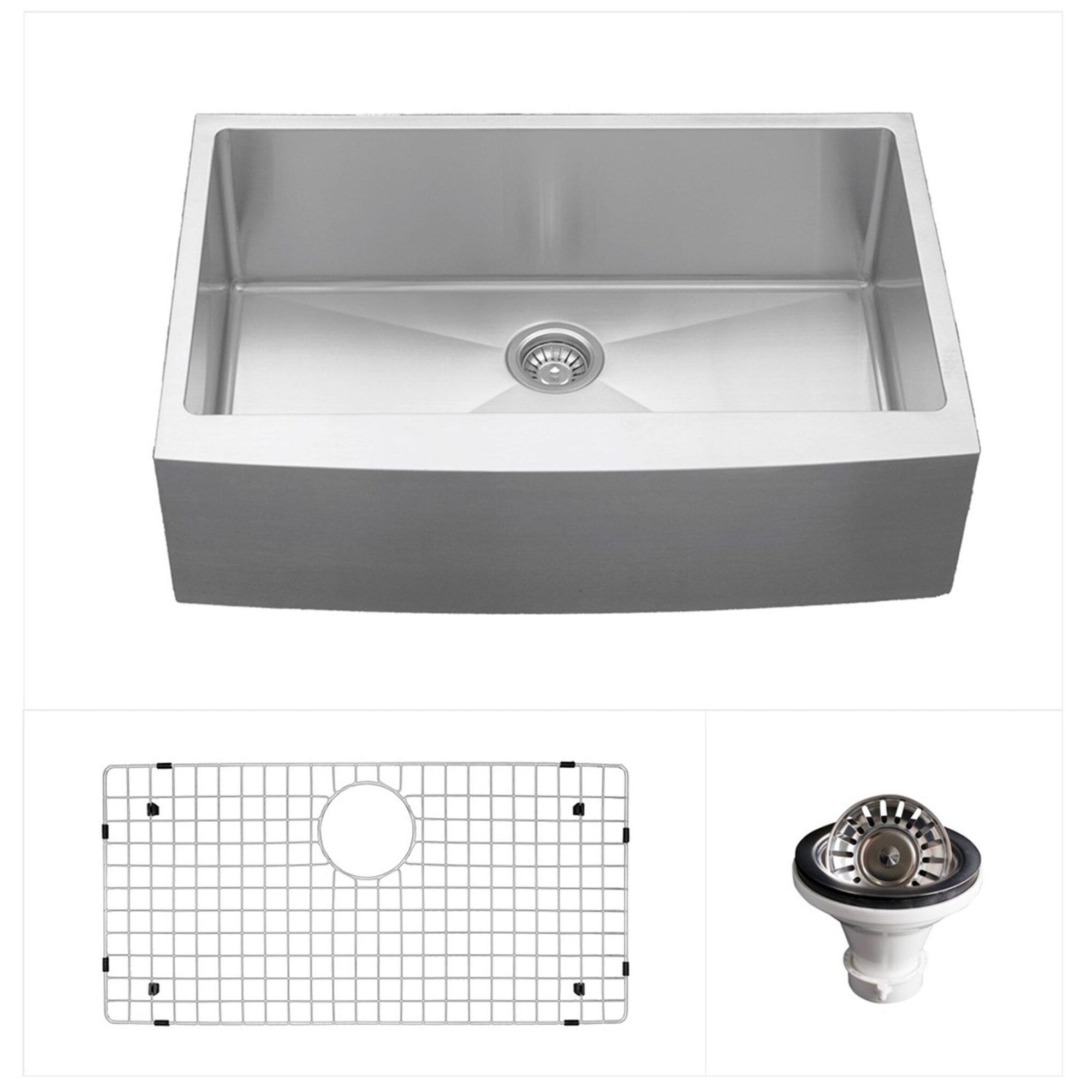 Karran Farmhouse Apron Stainless Steel 30 In. Single Bowl Sink Kit