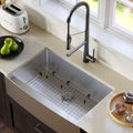 Karran Farmhouse Apron Stainless Steel 33 In. Single Bowl Sink Kit