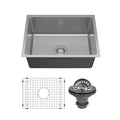 Karran Lansen 24 Undermount 18 Gauge Single Bowl Stainless Steel Sink With Accessories