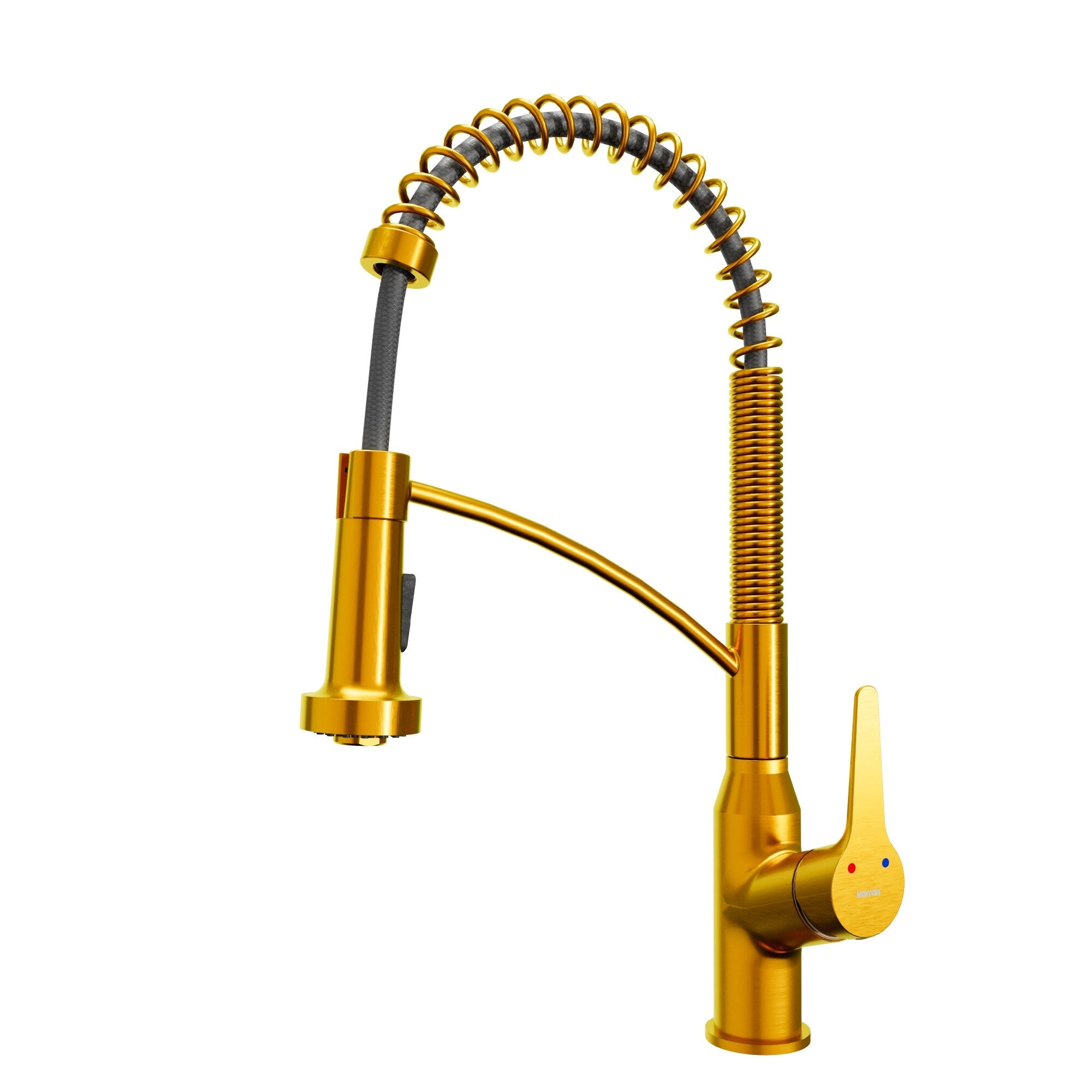 Karran Scottsdale Single Handle Pull Down Sprayer Kitchen Faucet In Brushed Gold