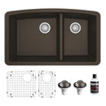 Karran Undermount Quartz 32 In. 60 40 Double Bowl Kitchen Sink Kit