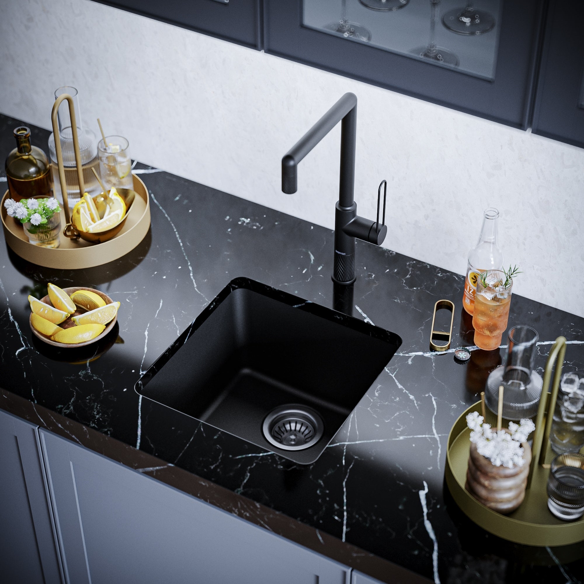 Karran Undermount Quartz Bar Single Bowl Sink