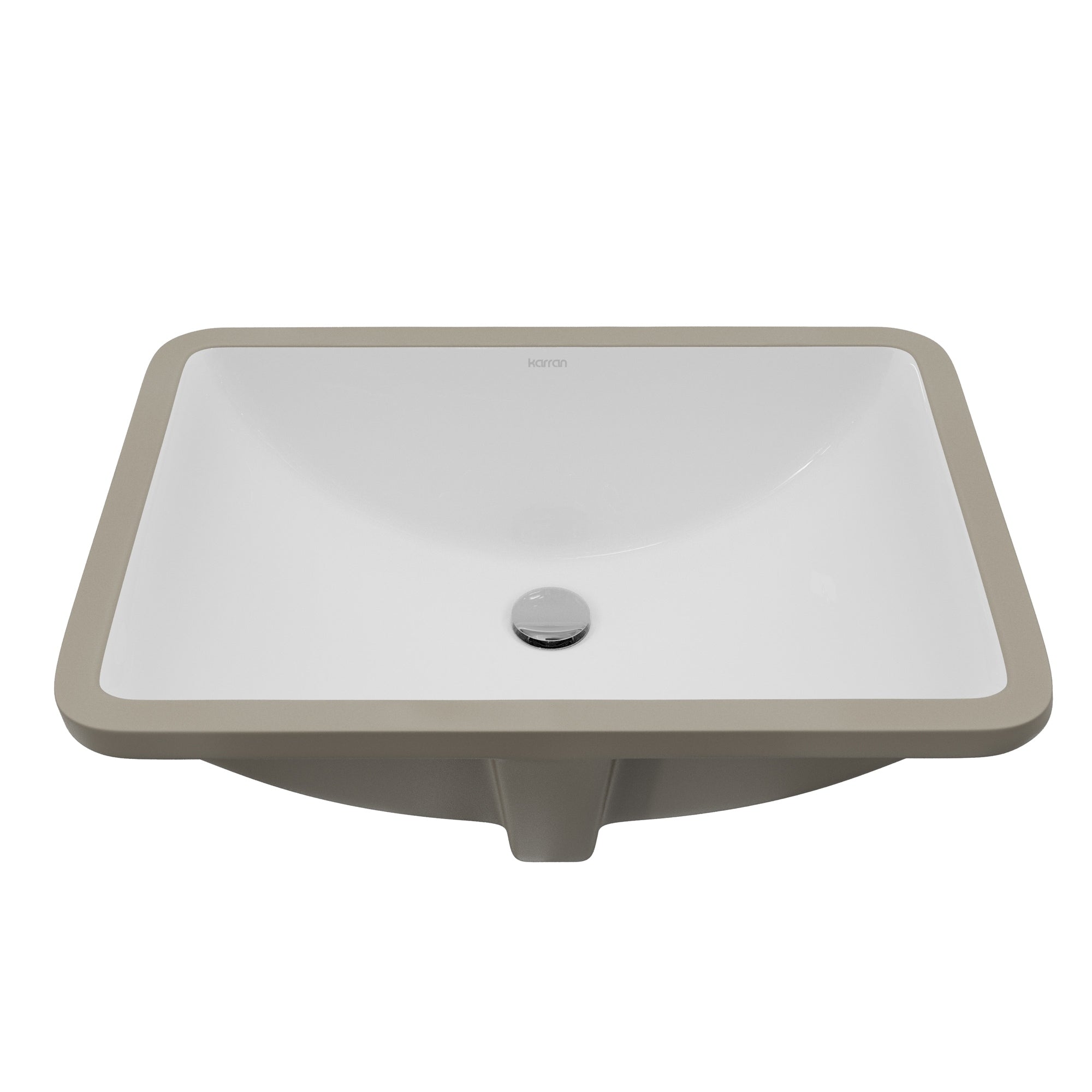 Karran Valera 20 Rectangular Undermount Vitreous China Bathroom Sink In White