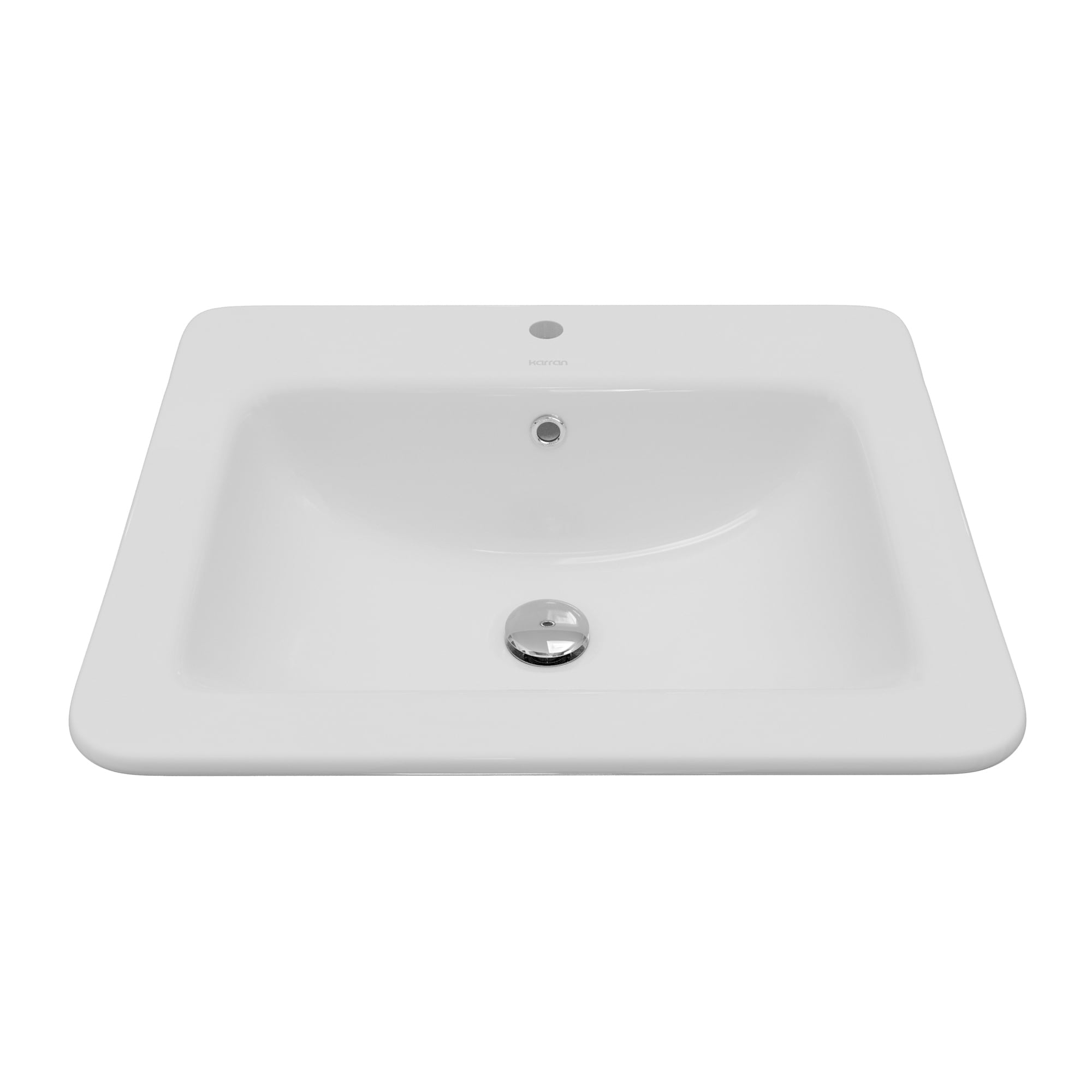 Karran Valera 21 Rectangular Top Mount Vitreous China Bathroom Sink In White