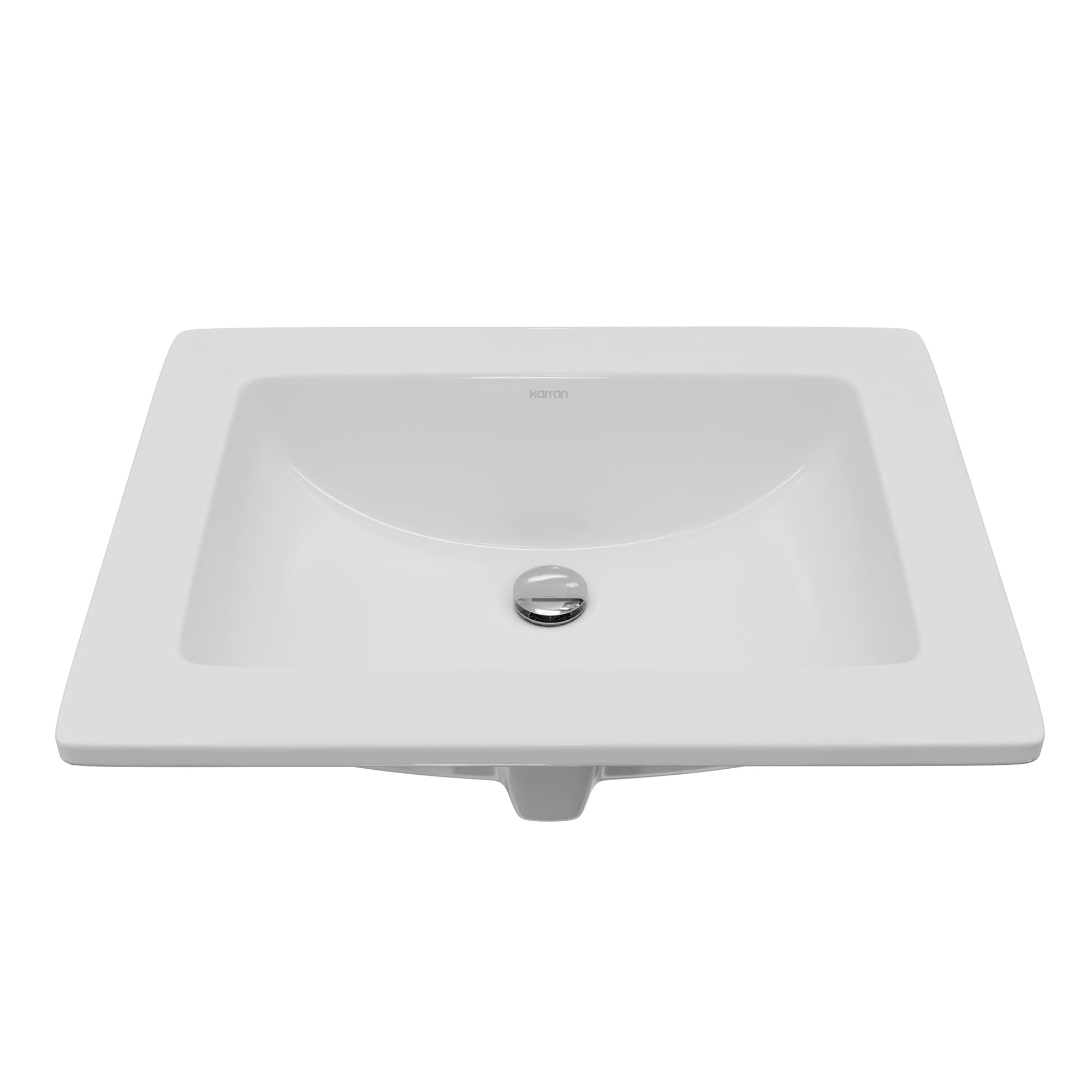 Karran Valera 23 Rectangular Top Mount Vitreous China Bathroom Sink In White