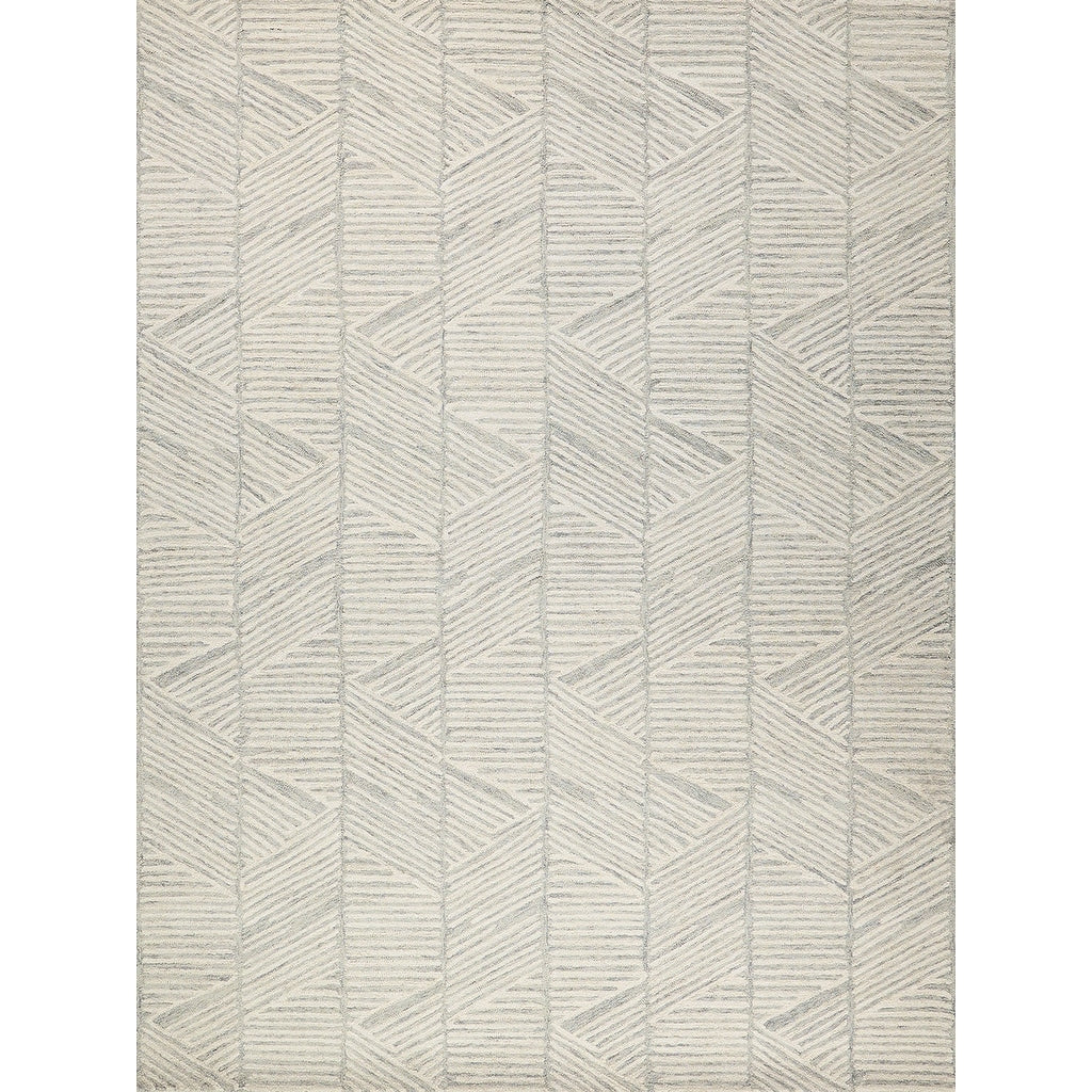 Kascata Hand Tufted New Zealand Wool Silver Ivory Area Rug
