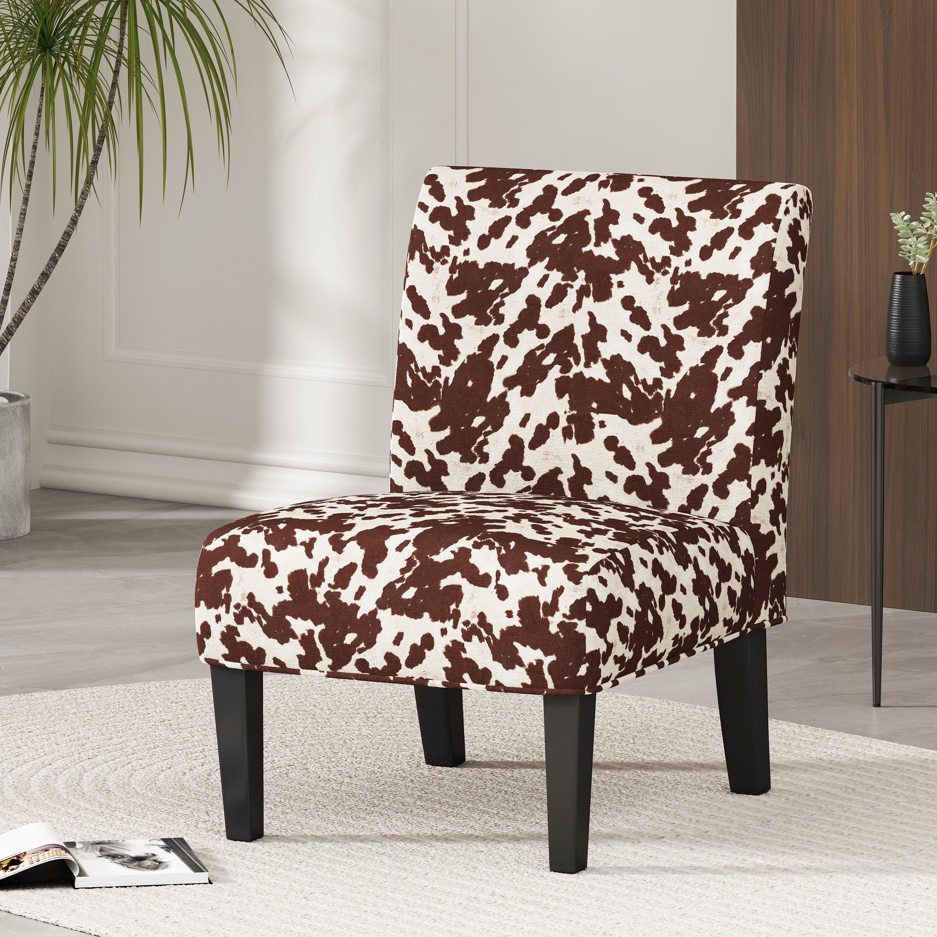 The Gray Barn Echo Park Quintero Cowhide Print Fabric Dining Chair