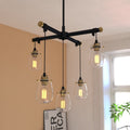 Vaxcel Kassidy 5L Chandelier Black And Natural Brass