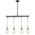 Vaxcel Kassidy 4L Dual Mount Pendant Wall Light Black And Natural Brass