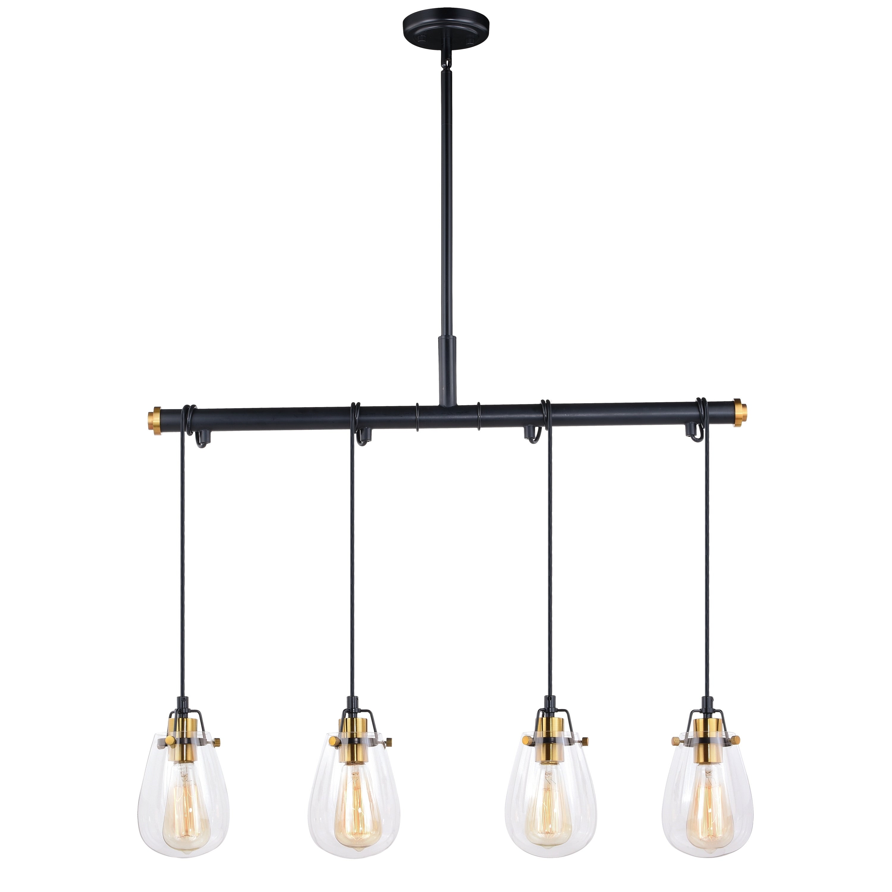 Vaxcel Kassidy 4L Dual Mount Pendant Wall Light Black And Natural Brass
