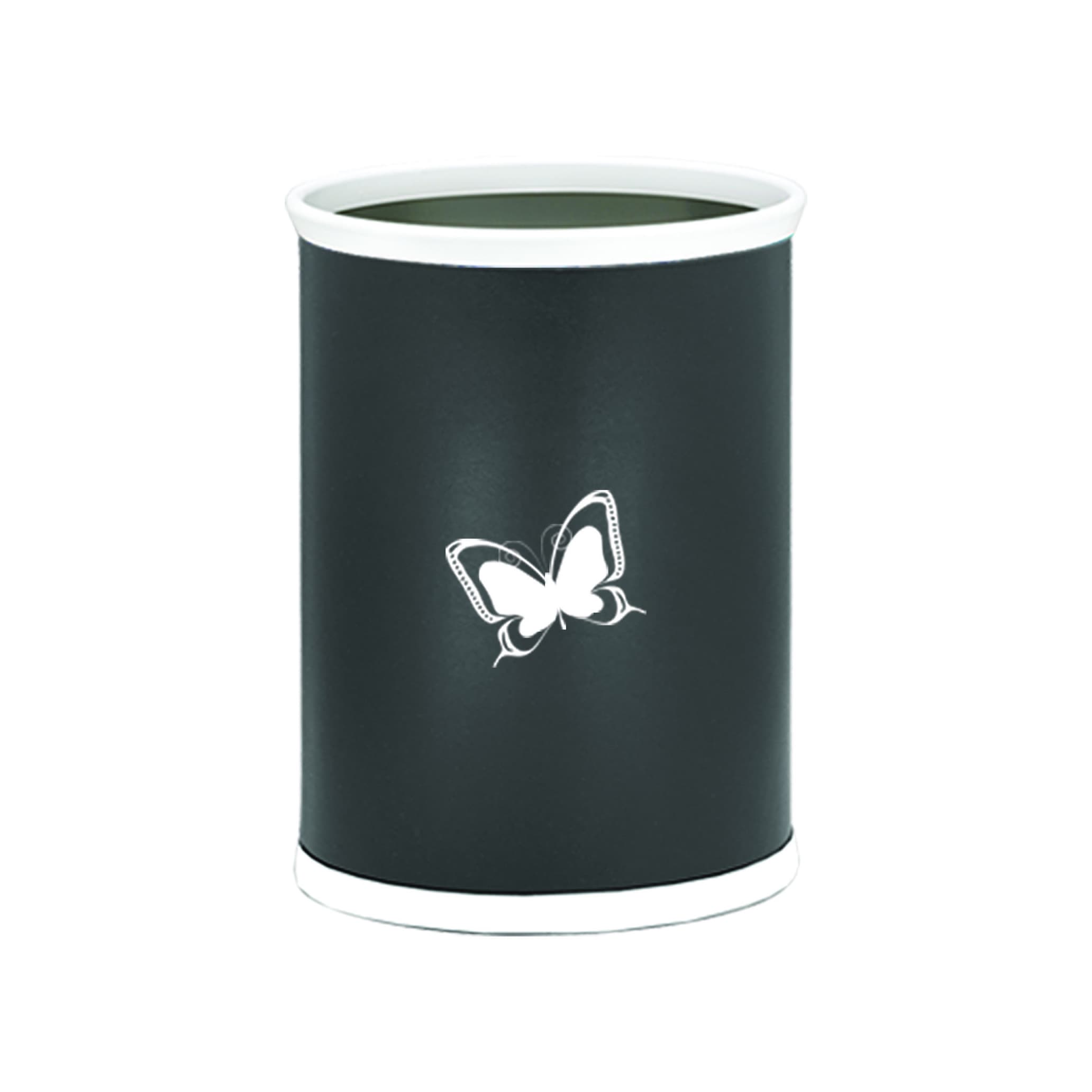 Kraftware Kasualware 14 Inch Oval Waste Basket 13 Quart Butterfly