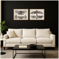Kate And Laurel A Moth Three Butterflies Wenceslaus Hollar 2 Piece Framed Canvas Wall Art Set By Nostalgia Prints