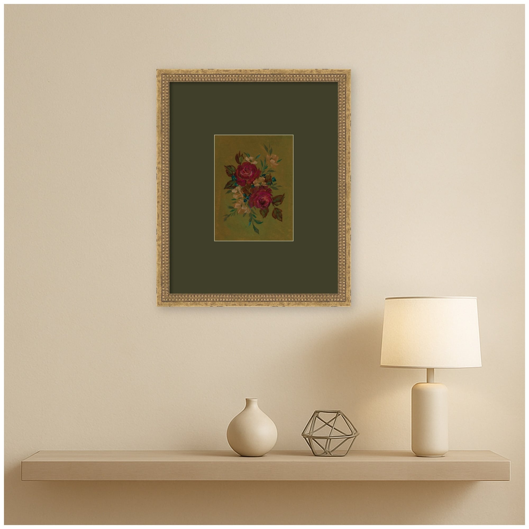 Kate And Laurel Aq Floral 2 By Annie Quigley Framed Wall Art Print