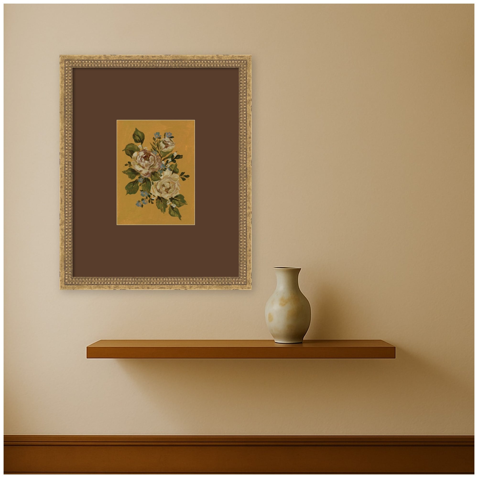 Kate And Laurel Aq Floral 3 By Annie Quigley Framed Wall Art Print