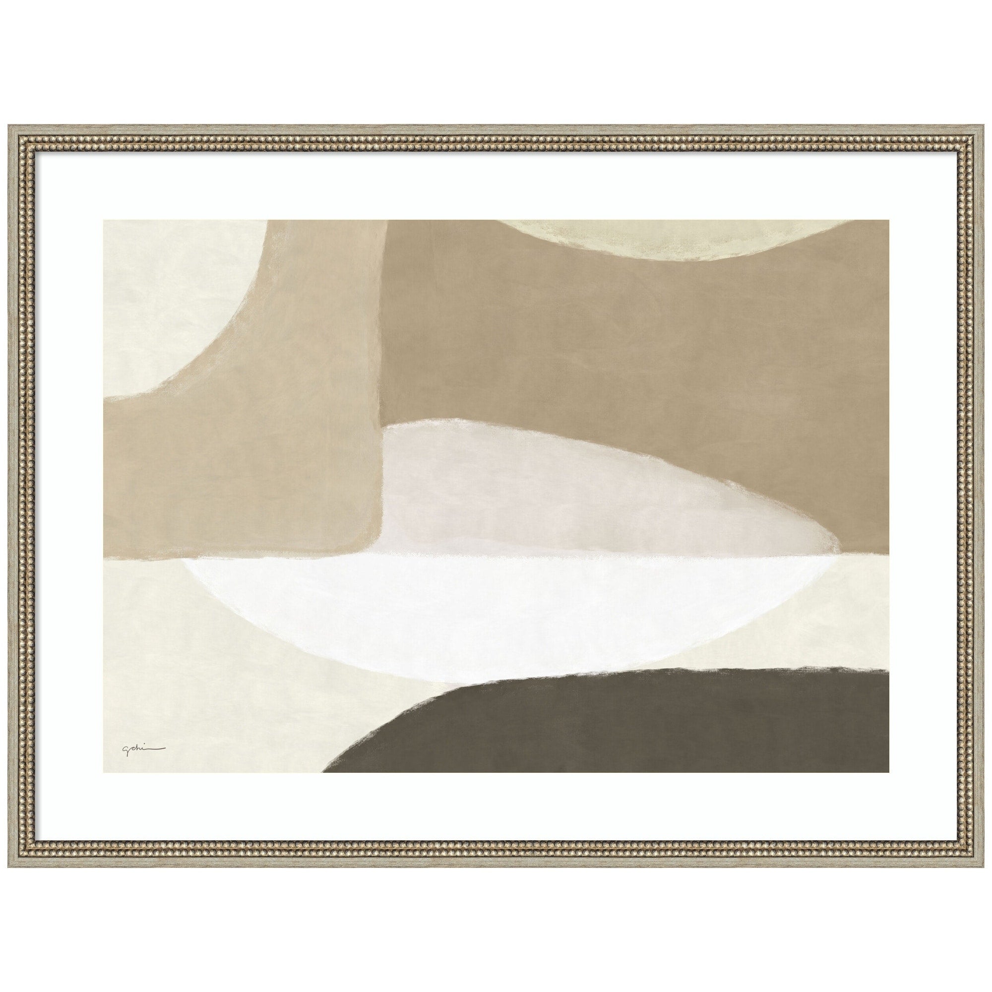 Kate And Laurel Abstract Neutral By Gabrielly Guedes Framed Wall Art Print