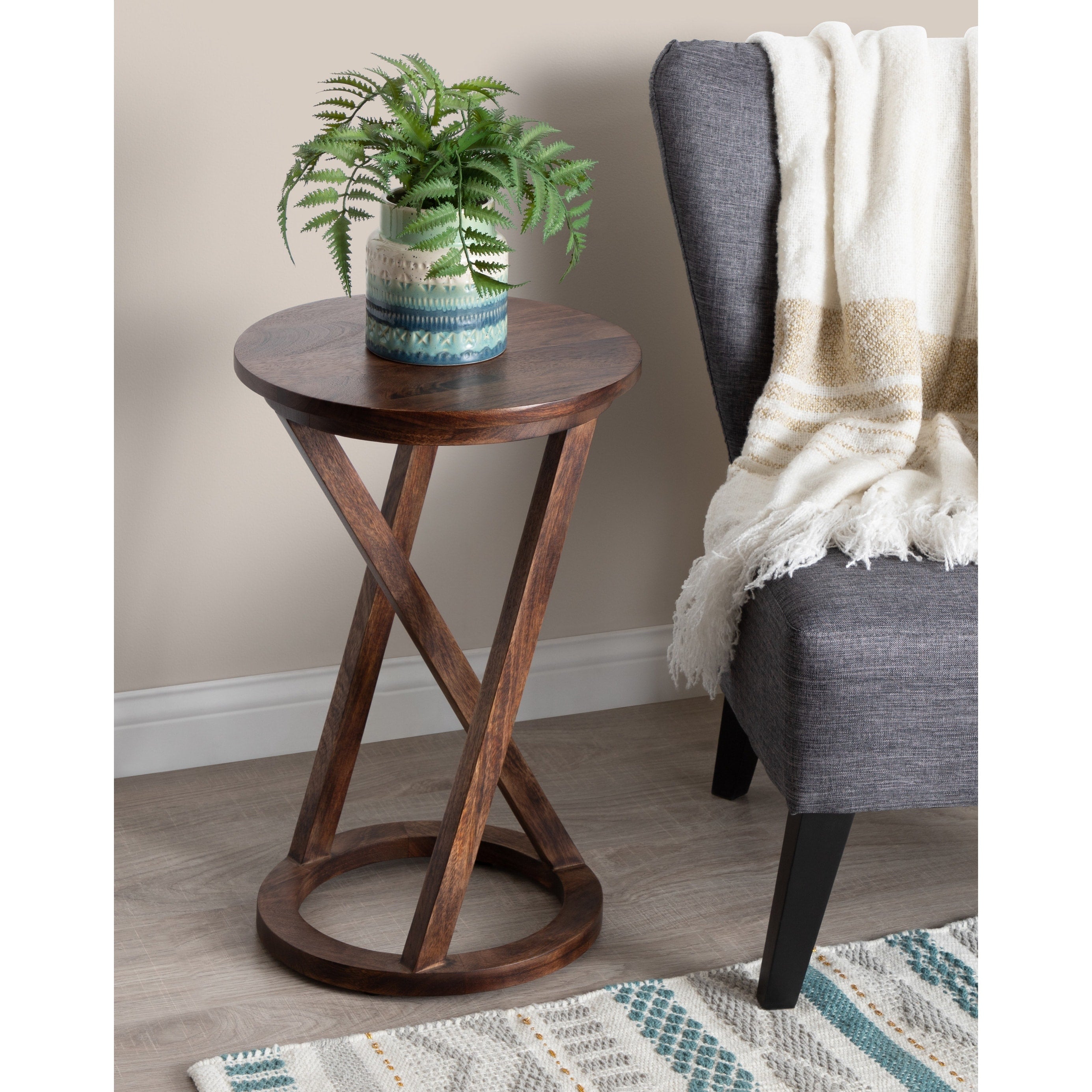 Kate And Laurel Aja Modern Wood Accent Table 15X15X23