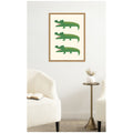 Kate And Laurel Alligator By Laura Moss Framed Canvas Wall Art Print