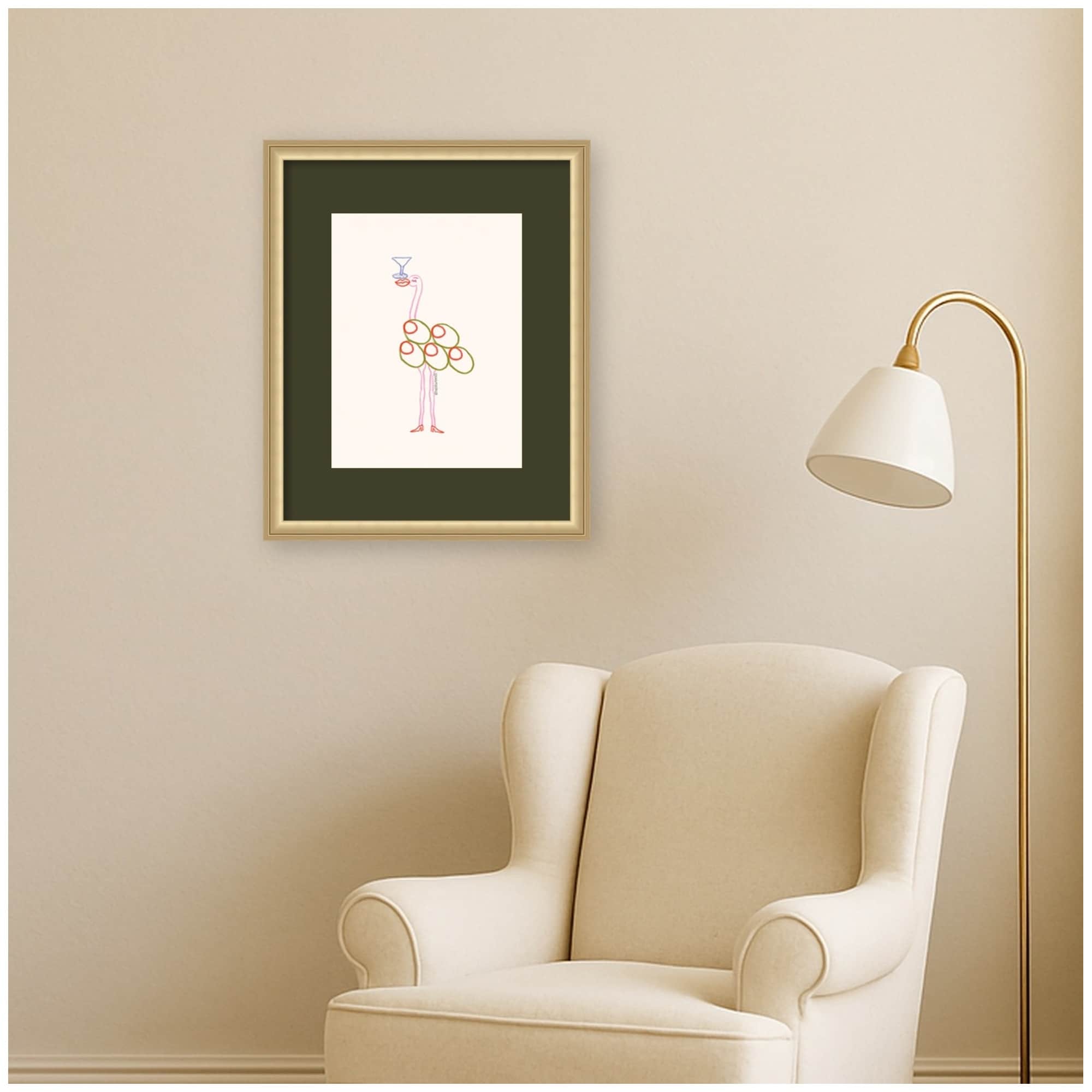 Kate And Laurel Bbh Flaming Olive By Bouffants And Broken Hearts Llc Framed Wall Art Print
