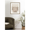 Kate And Laurel Baby Animal Elephant Natural By The Creative Bunch Studio Framed Wall Art Print