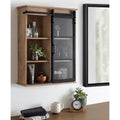 Kate And Laurel Barnhardt Wood Wall Storage Cabinet With Sliding Door 22X28