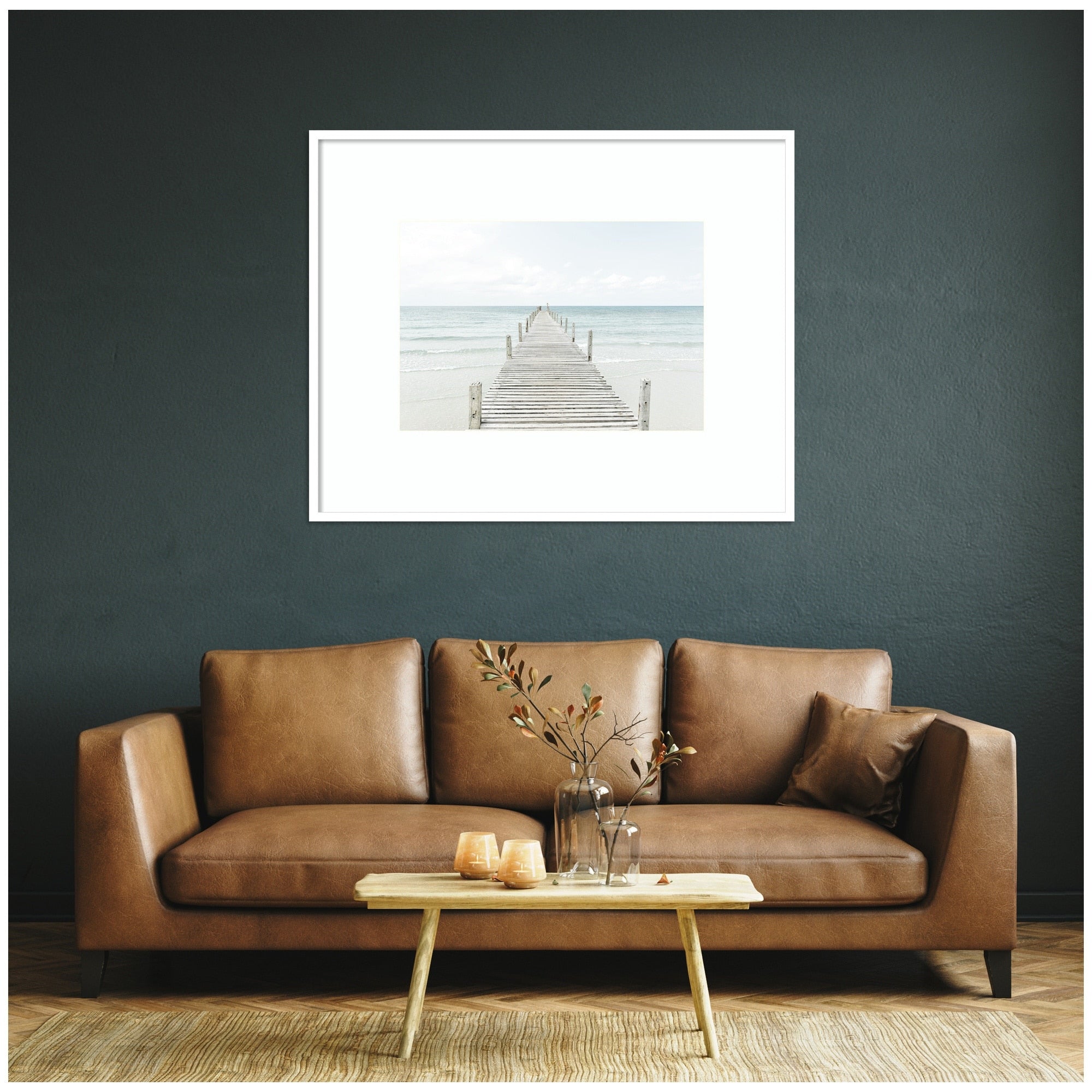 Kate And Laurel Beach 5S By Amy Peterson Framed Wall Art Print
