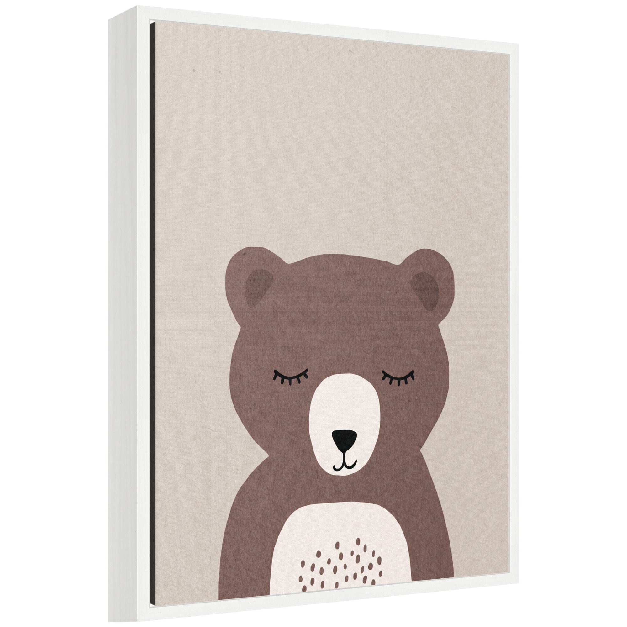 Kate And Laurel Bear By July Art Prints Framed Canvas Wall Art Print