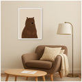 Kate And Laurel Bear With Bee Beige By Molly Dillon From The Lil Dills Shop Framed Canvas Wall Art Print