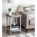 Kate And Laurel Bellport Round Wood Side Table With Shelf 20X20X24