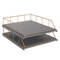 Carbon Loft Richter Stacked Metal And Wood Letter Trays