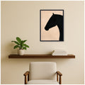 Kate And Laurel Black Horse Silhouette By Laura Moss Framed Canvas Wall Art Print