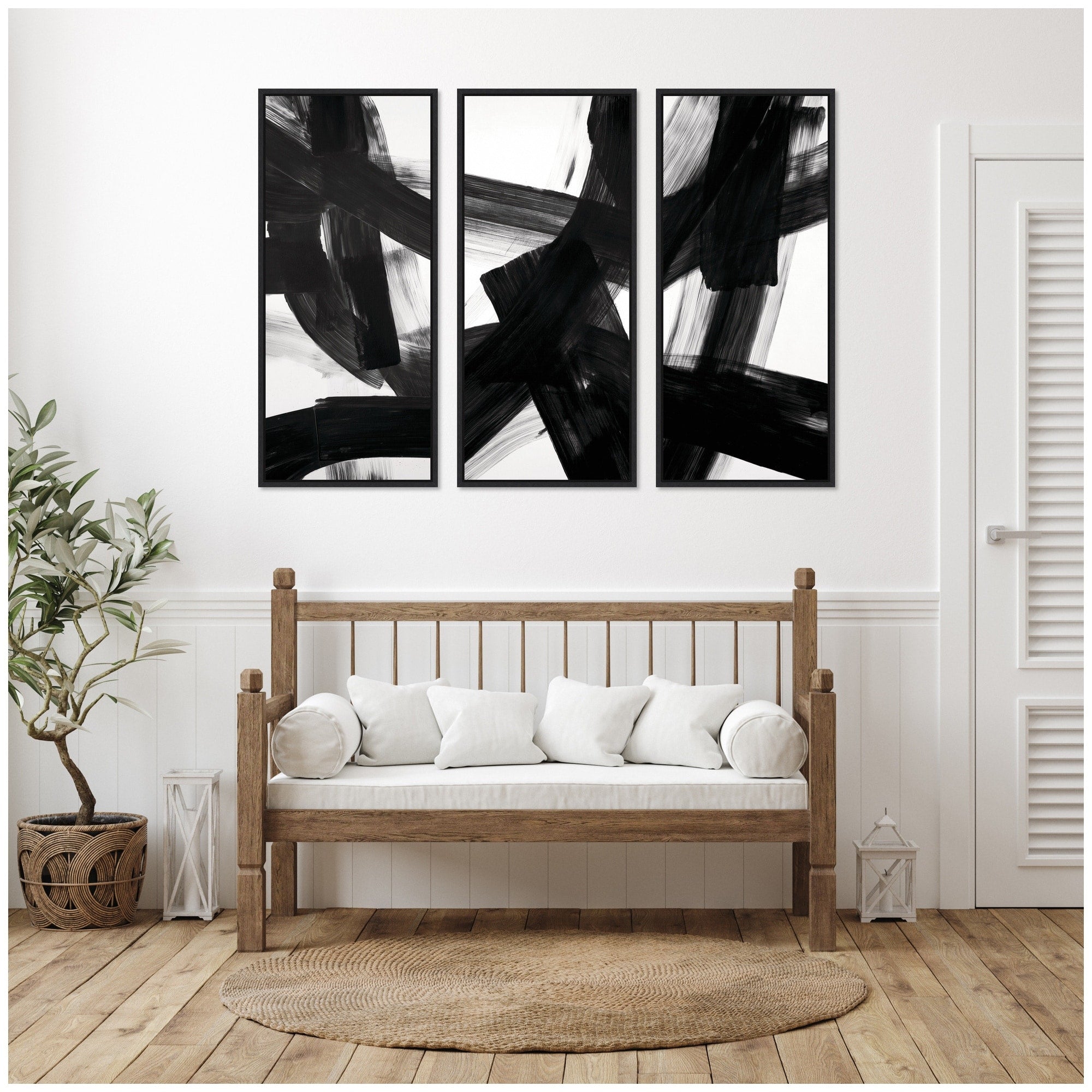 Kate And Laurel Black Mark No. 1 No. 2 No. 3 3 Piece Framed Canvas Wall Art Set By Amy Lighthall