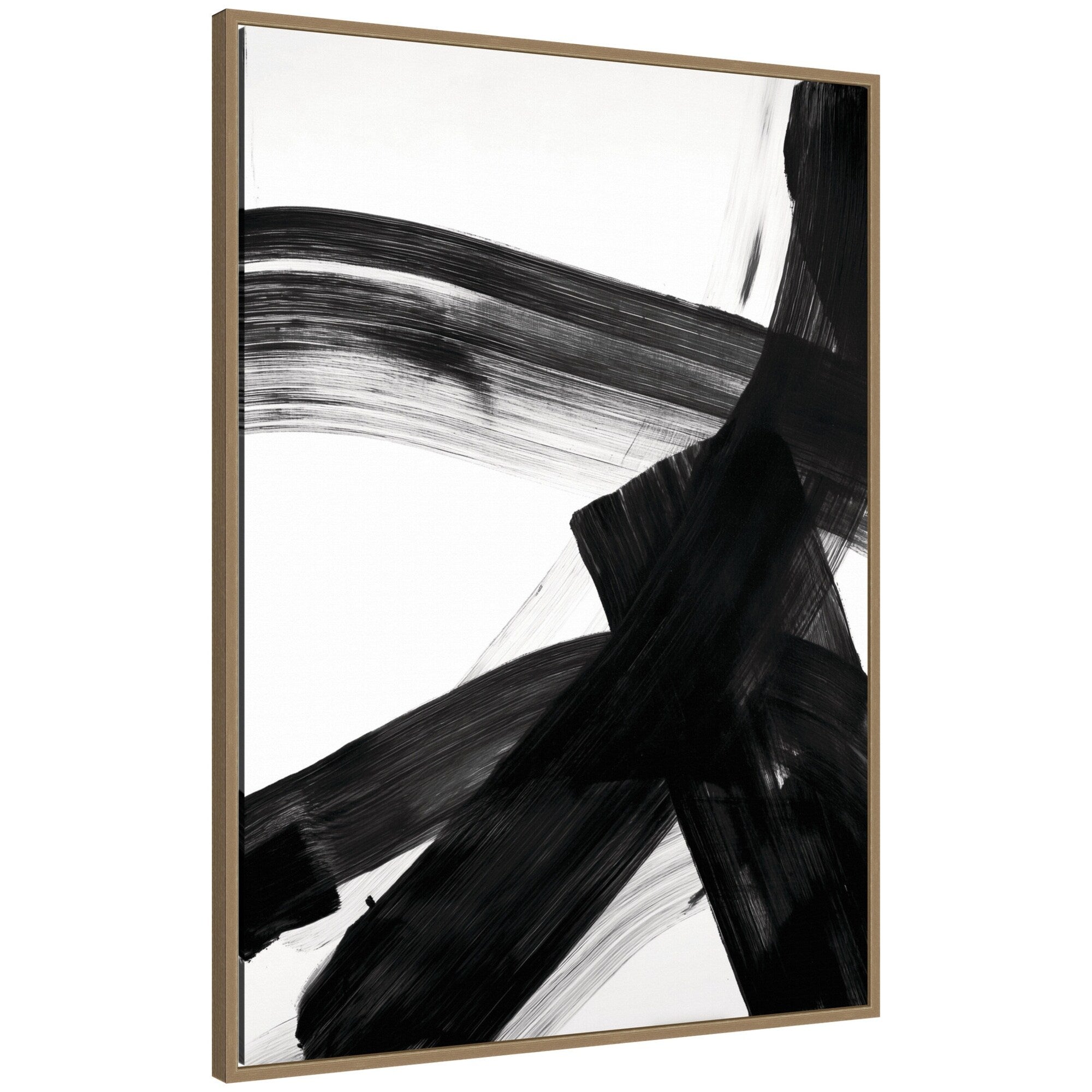 Kate And Laurel Black Mark No. 2 By Amy Lighthall Framed Canvas Wall Art Print